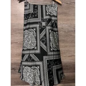 Country Western Skirt Midi Sz S Paisley Bandana Boho Slip Elastic Waist Rodeo